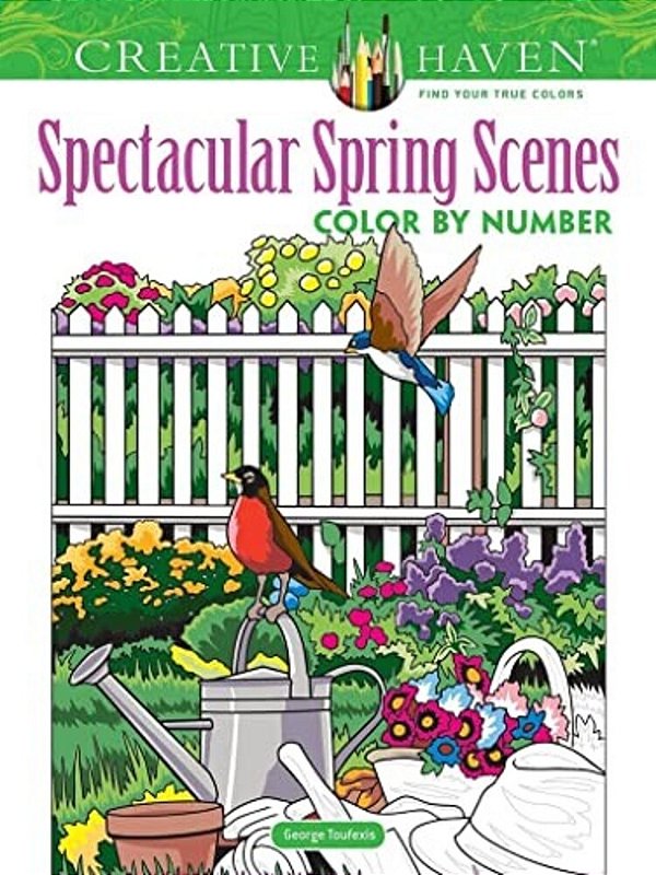 Creative Haven Spectacular Spring Scenes Color By Number-..