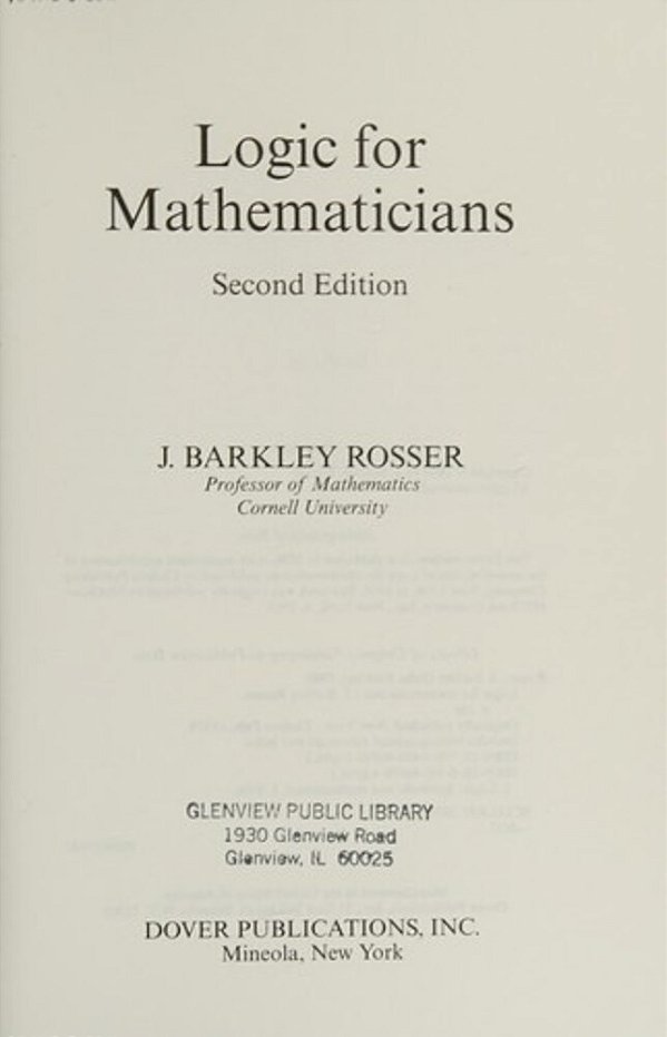 Logic For Mathematicians-..