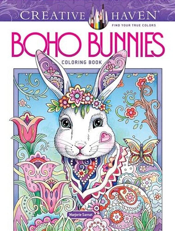 Creative Haven Boho Bunnies Coloring Book-..