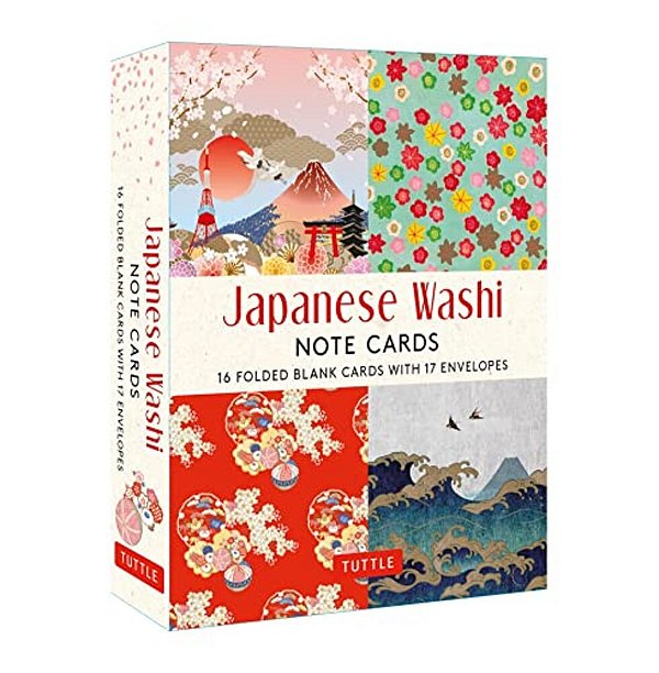 Japanese Washi, 16 Note Cards: 16 Different Blank Cards With 17 Patterned Envelopes In A Keepsake Box!-..
