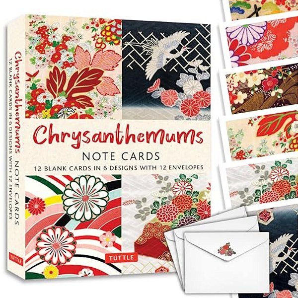 Chrysanthemums, 12 Note Cards: 12 Blank Cards In 6 Lovely Designs (2 Each) With 12 Patterned Envelopes-..
