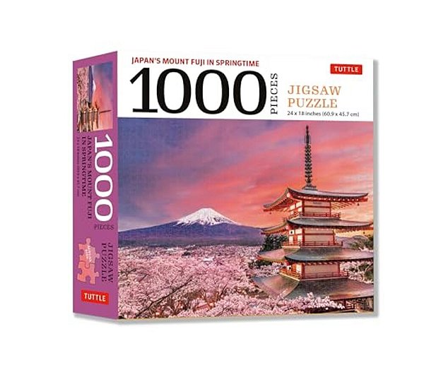 Japan's Mount Fuji In Springtime- 1000 Piece Jigsaw Puzzle: Snowcapped Mount Fuji And Chureito Pagoda In Springtime (Finished Size 24 In X 18 In)-..