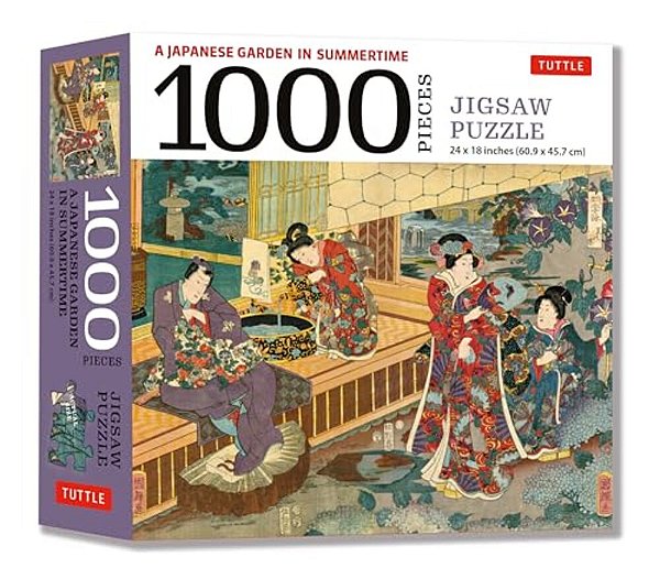 A Japanese Garden In Summertime - 1000 Piece Jigsaw Puzzle: A Scene From The Tale Of Genji, Woodblock Print (Finished Size 24 In X 18 In)-..