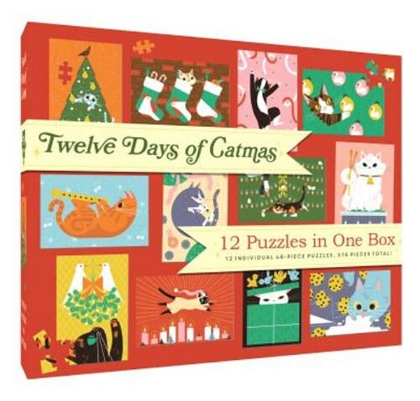 12 Puzzles In One Box: Twelve Days Of Catmas-..
