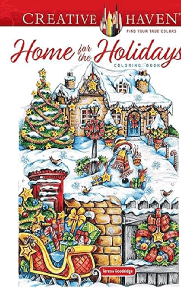 Creative Haven Home For The Holidays Coloring Book-..