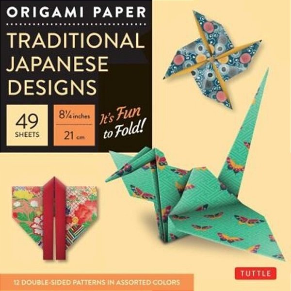 Origami Paper - Traditional Japanese Designs - Large 8 1/4: Tuttle Origami Paper: Double Sided Origami Sheets Printed With 12 Different Patterns (Inst-..