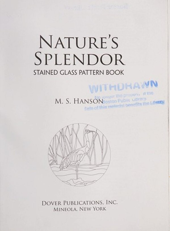 Nature's Splendor Stained Glass Pattern Book-..
