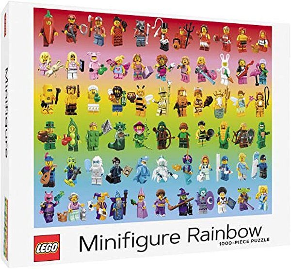 Lego Minifigure Rainbow 1000-Piece Puzzle-..