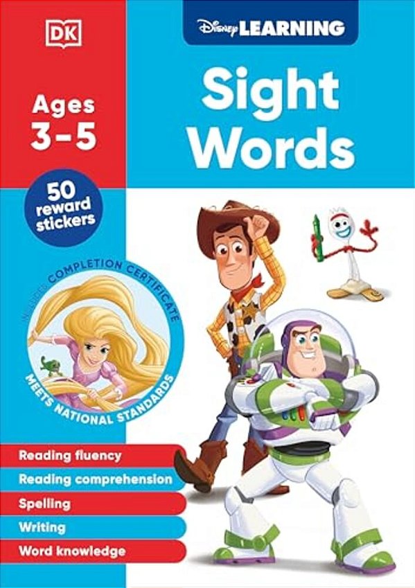 Disney Learning Sight Words (Ages 3-5): Preschool English Reading, Spelling, Writing Workbook For Kids, Curriculum-Based-..