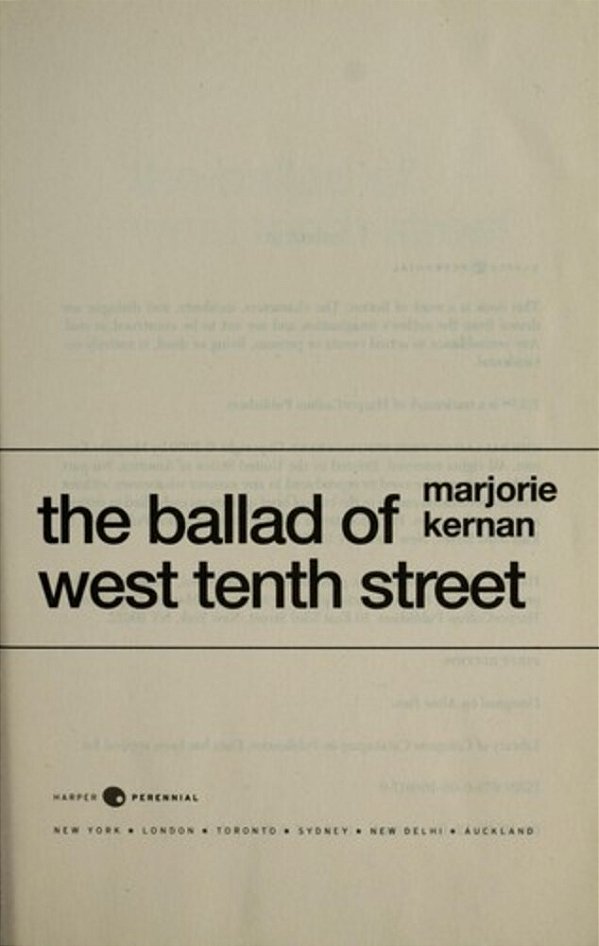 The Ballad Of West Tenth Street-..