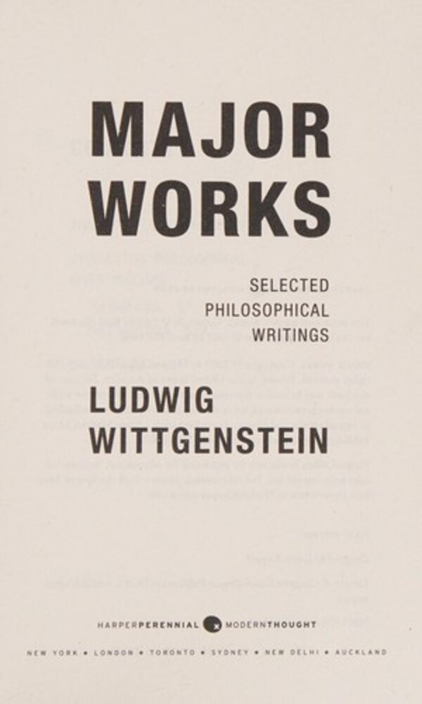 Major Works: Selected Philosophical Writings-..