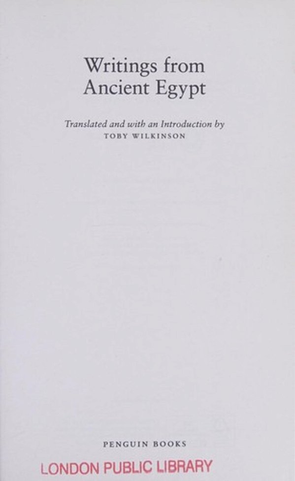 Writings From Ancient Egypt-..
