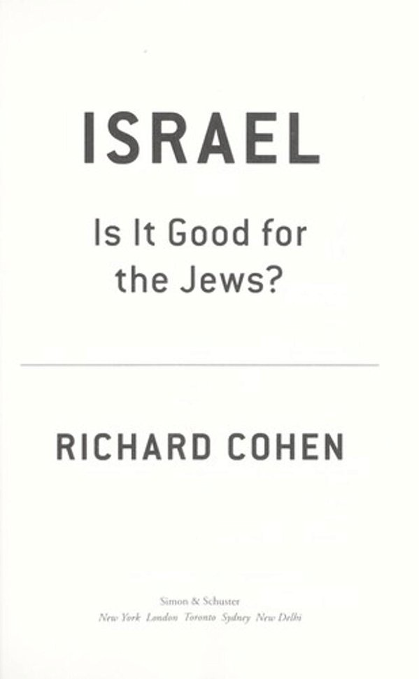 Israel: Is It Good For The Jews?-..