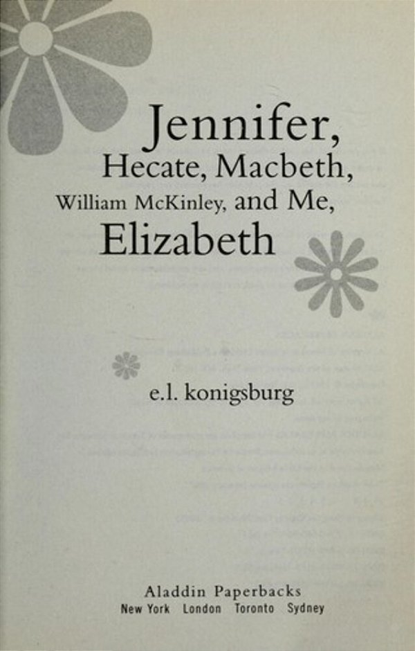 Jennifer, Hecate, Macbeth, William Mckinley, And Me, Elizabeth-..