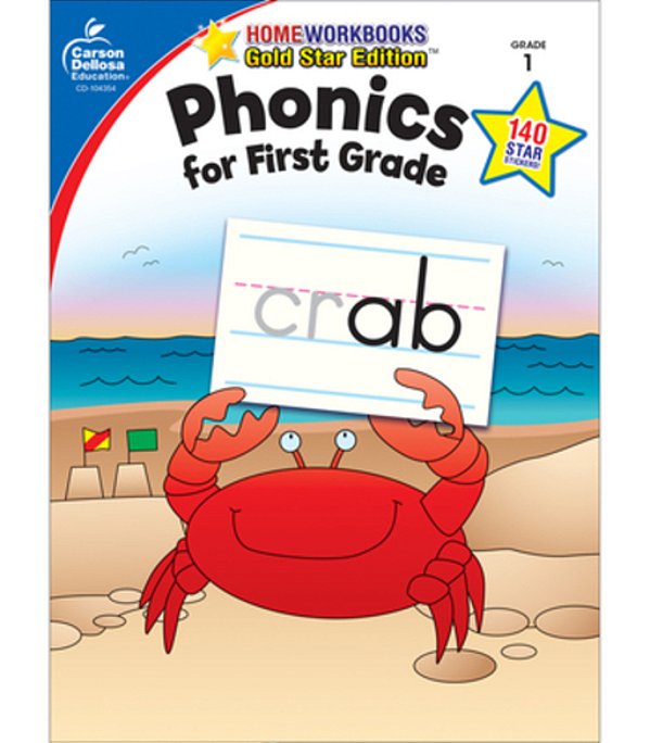 Phonics For First Grade, Grade 1: Gold Star Edition Volume 11-..