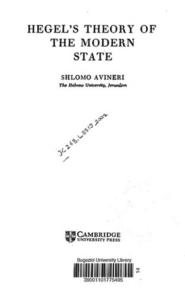 Hegel's Theory Of The Modern State-..