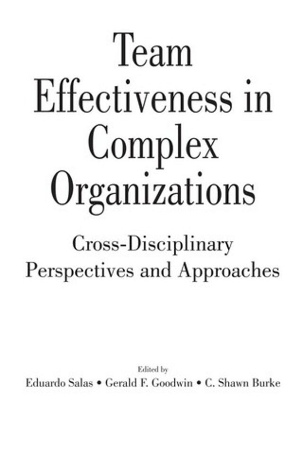 Team Effectives In Complex Organizations-..