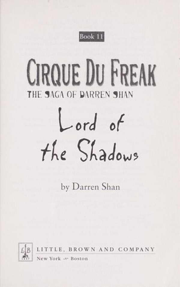Lord Of The Shadows - Cirque Du Freak 11-..