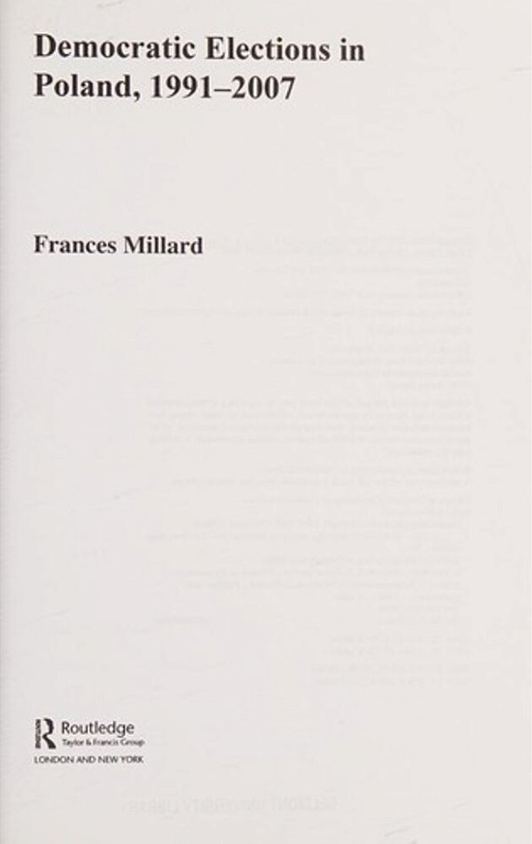 Democratic Elections In Poland, 1991-2007-..