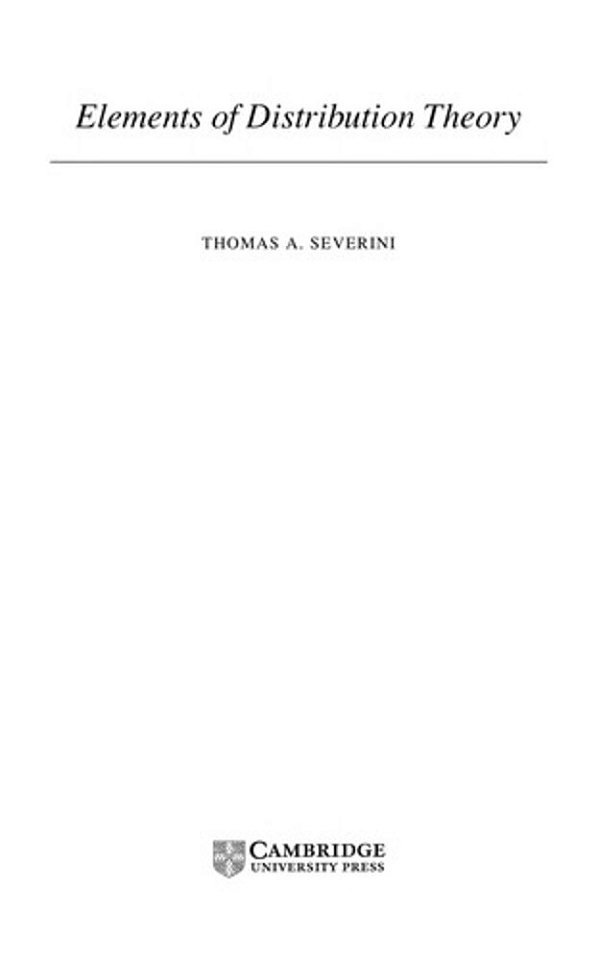 Elements Of Distribution Theory-..