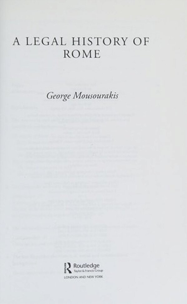 A Legal History Of Rome-..