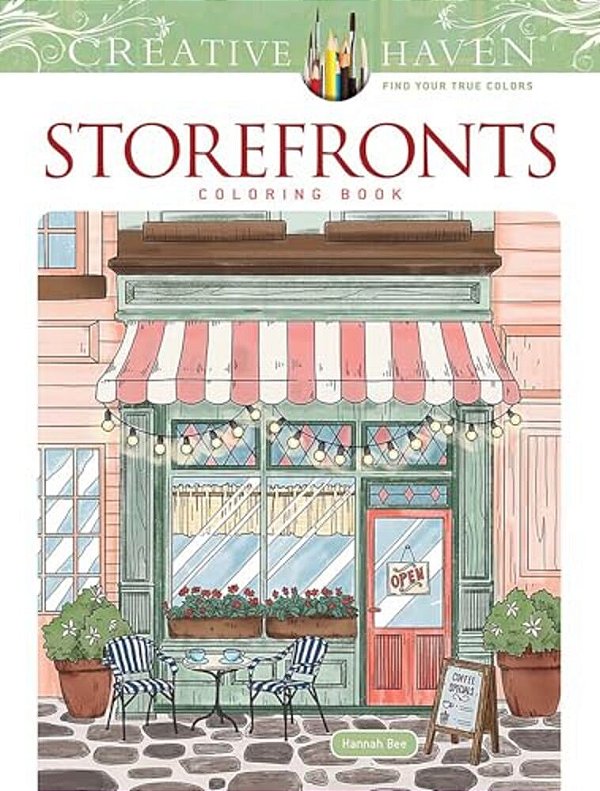 Creative Haven Storefronts Coloring Book-..