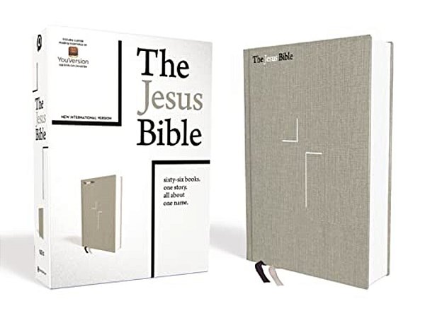The Jesus Bible, Niv Edition, Cloth Over Board, Gray Linen, Comfort Print-..