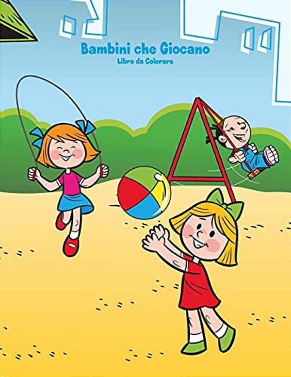 Bambini Che Giocano Libro Da Colorare 1-..