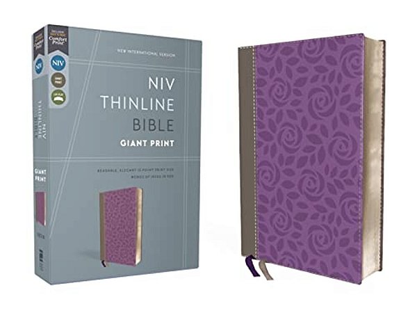 Niv, Thinline Bible, Giant Print, Imitation Leather, Gray/Purple, Red Letter Edition-..