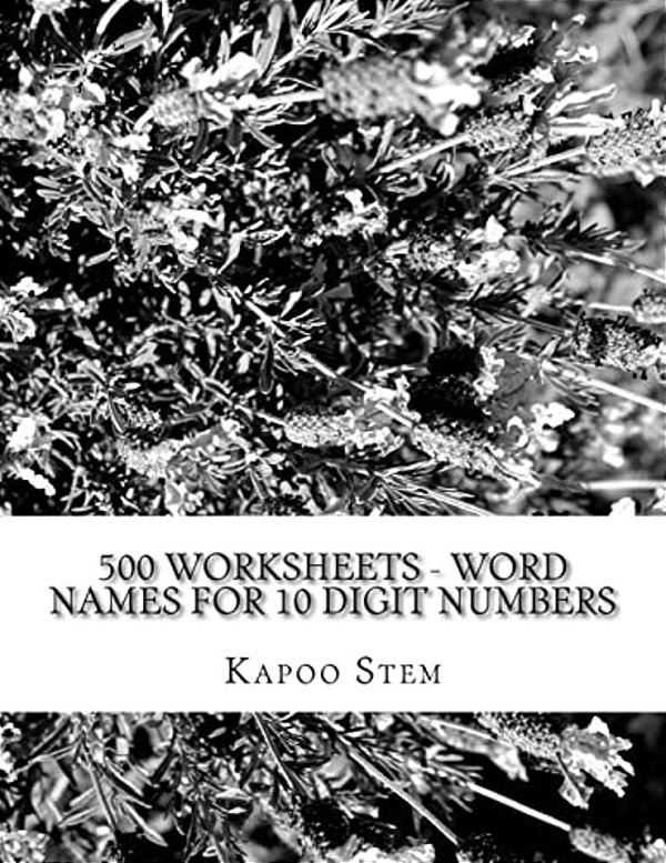 500 Worksheets - Word Names For 10 Digit Numbers: Math Practice Workbook-..