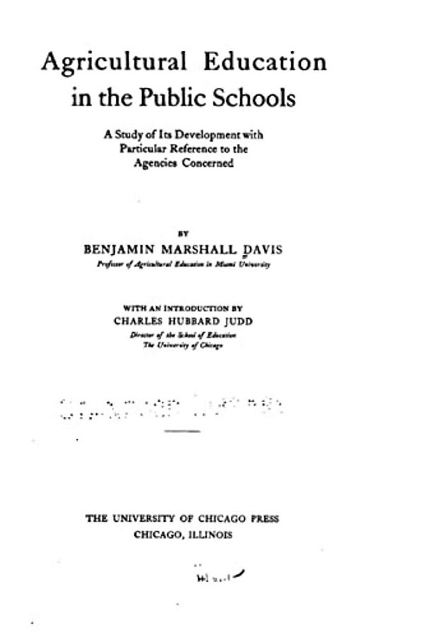 Agricultural Education In The Public Schools-..