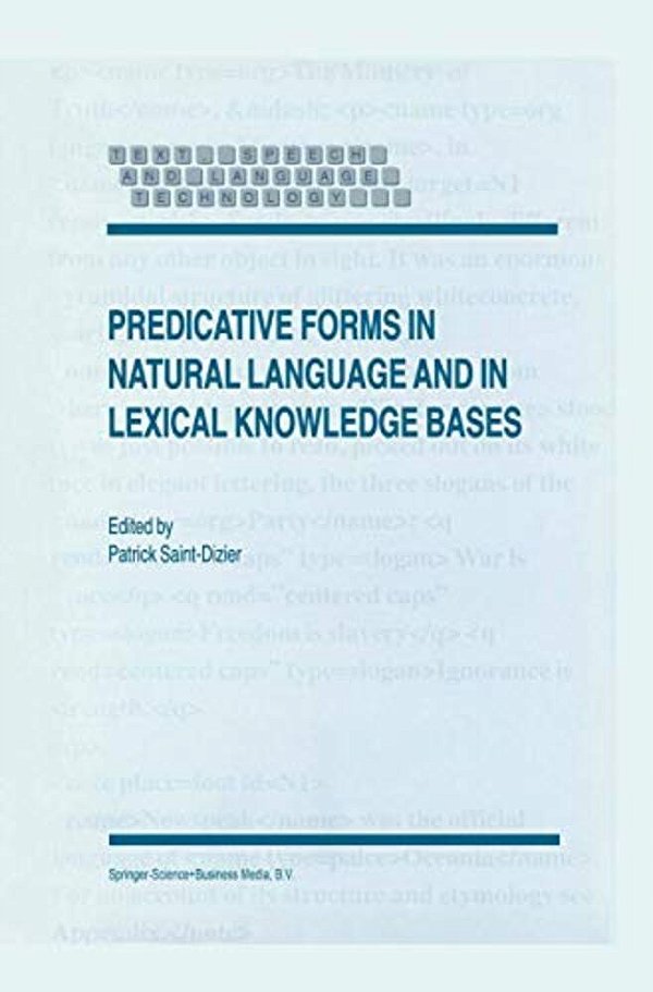 Predicative Forms In Natural Language And In Lexical Knowledge Bases-..