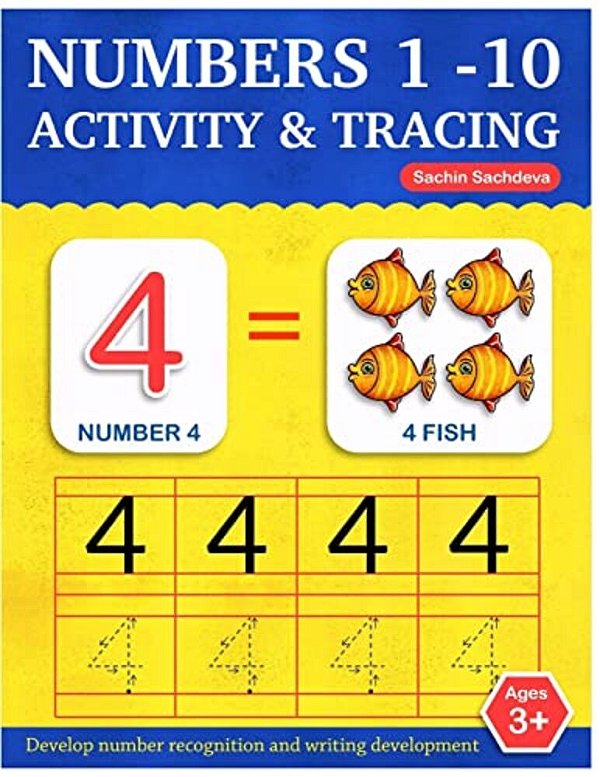 Numbers 1-10: Activity And Tracing Workbook For Kids Ages 3-5-..
