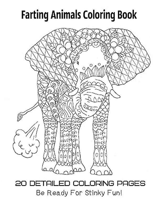 Farting Animals Coloring Book 20 Detailed Coloring Pages Be Ready For Stinky Fun-..