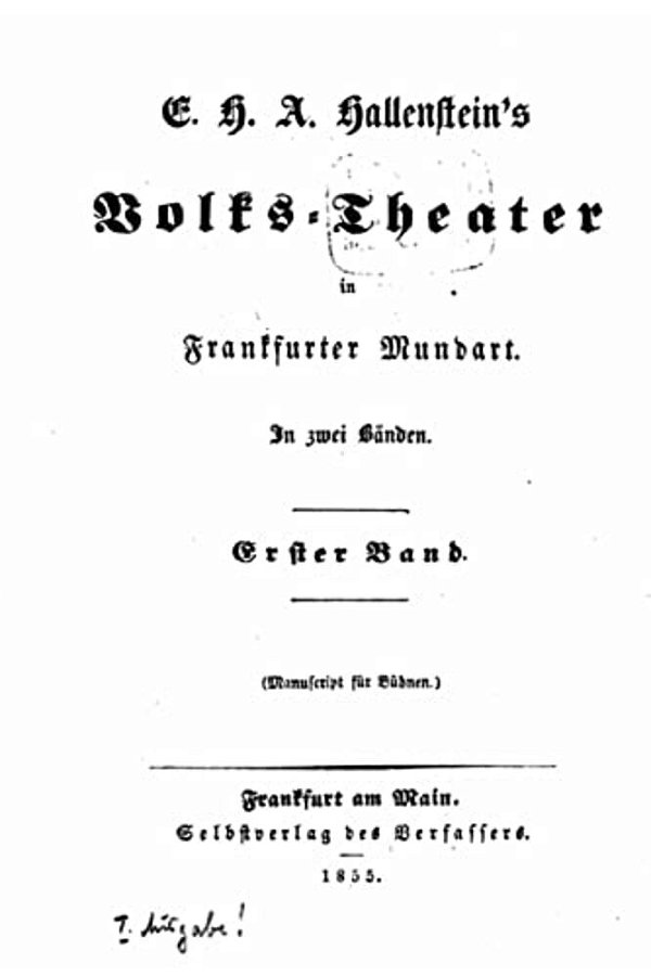 Volks-Theater In Frankfurter Mundart-..