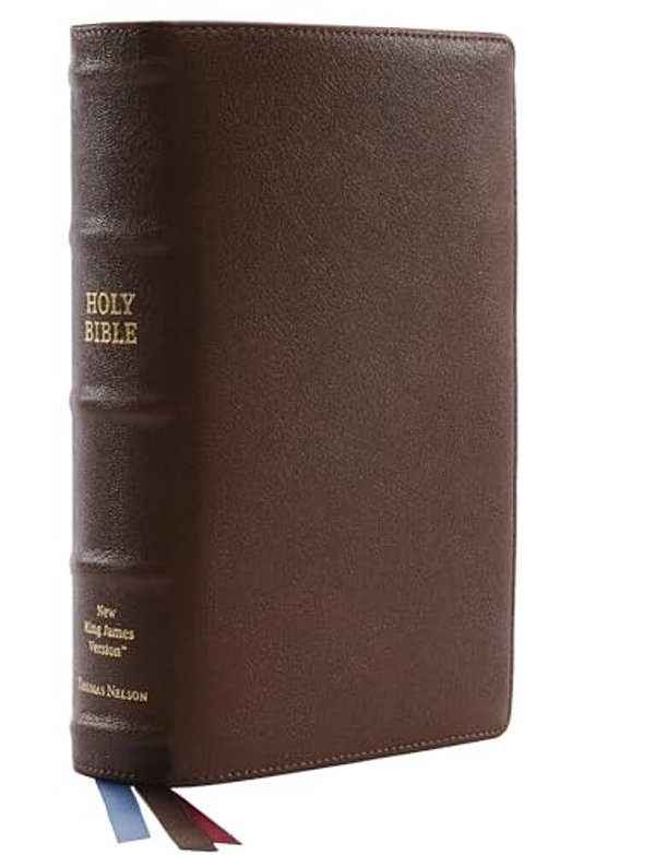 Nkjv, Single-Column Reference Bible, Premium Goatskin Leather, Brown, Premier Collection, Comfort Print-..