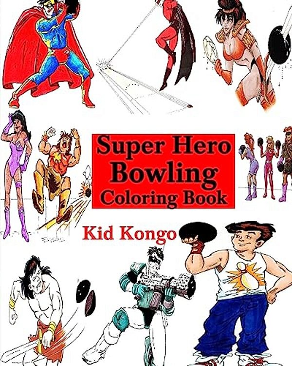Super Hero Bowling Coloring Book-..