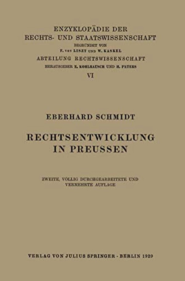 Rechtsentwicklung In Preussen-..