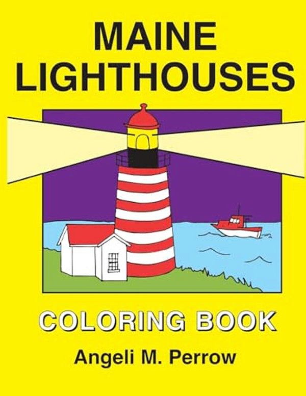 Maine Lighthouses Coloring Book-..