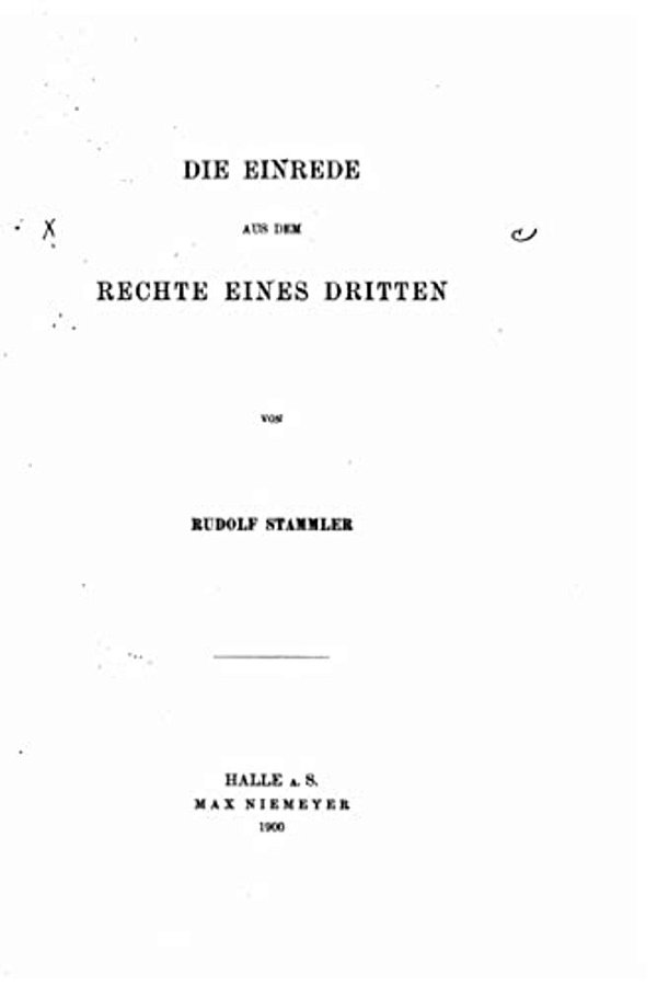 Die Einrede Aus Dem Rechte Eines Dritten-..