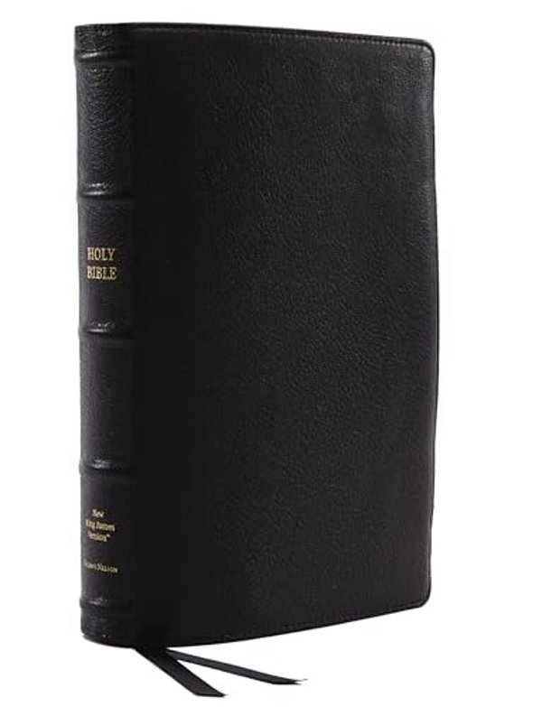 Nkjv, Reference Bible, Classic Verse-By-verse, Center-Column, Premium Goatskin Leather, Black, Premier Collection, Red Letter Edition, Comfort Print-..