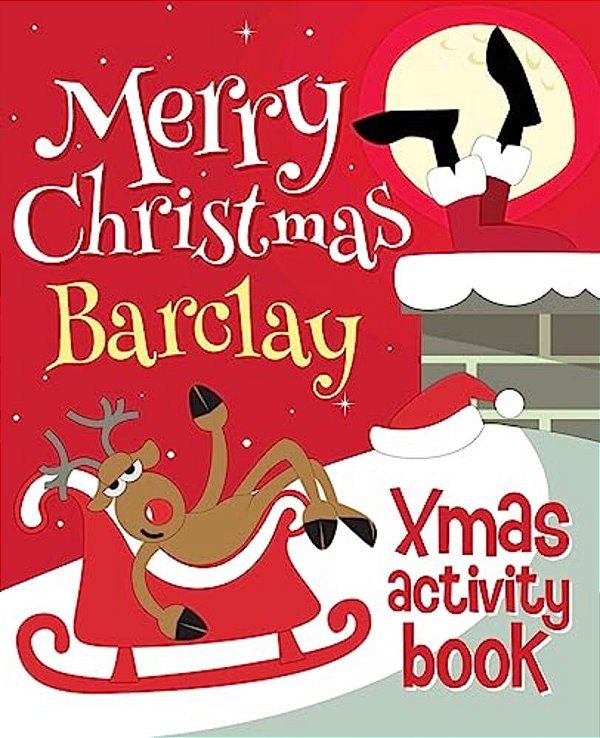 Merry Christmas Barclay - Xmas Activity Book: (Personalized Children's Activity Book)-..