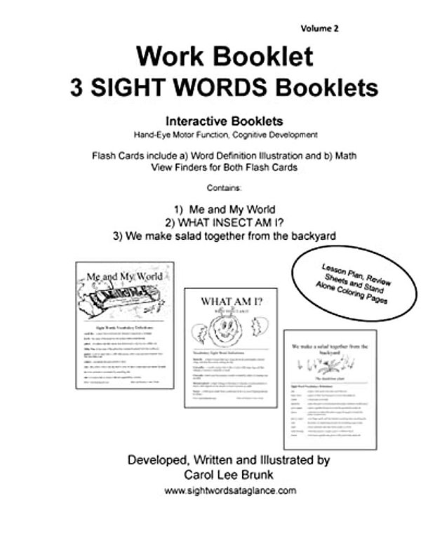 Work Booklet 3 Sight Word Booklets Me And My World, What Insect Am I? And We Make Salad Together From The Backyard: Me And My World, What Insect Am I?-..