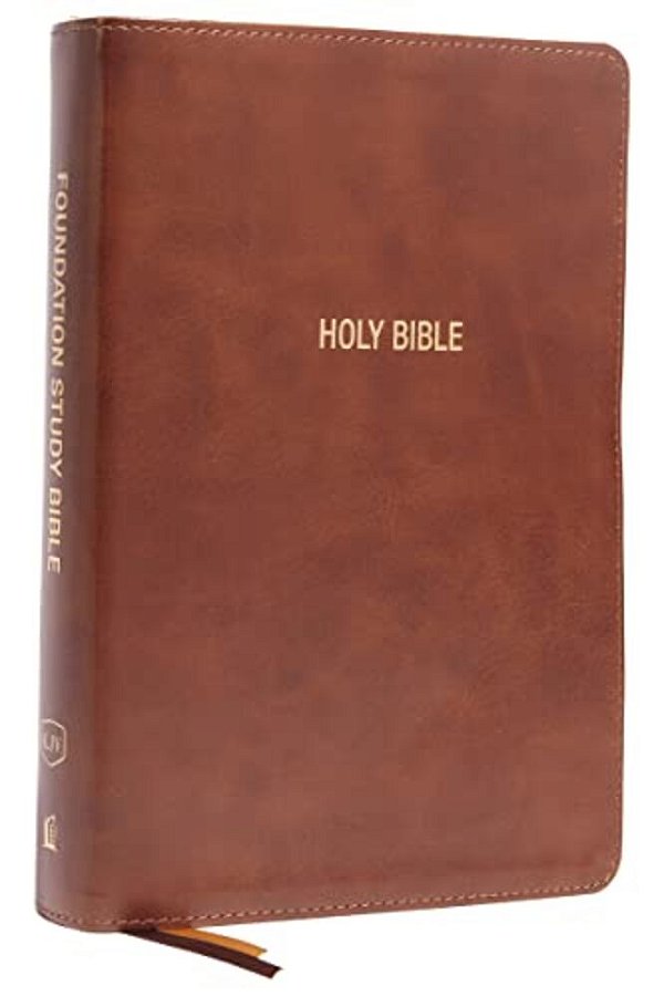 Kjv, Foundation Study Bible, Large Print, Leathersoft, Brown, Red Letter, Thumb Indexed, Comfort Print: Holy Bible, King James Version-..