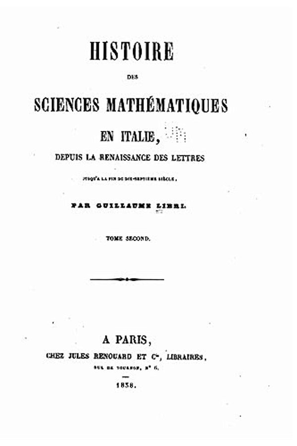 Histoire Des Sciences Mathématique En Italie-..