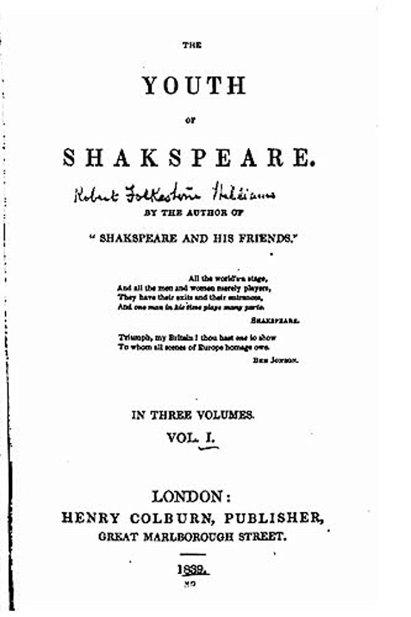 The Youth Of Shakspeare - Vol. I-..