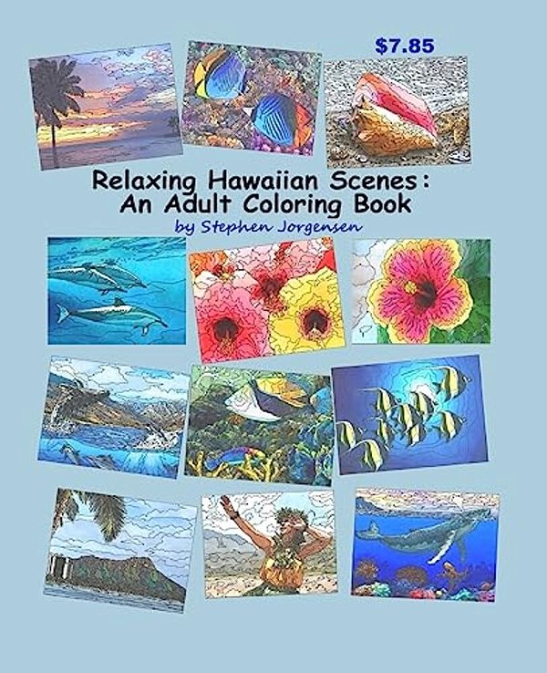 Relaxing Hawaiian Scenes: An Adult Coloring Book-..