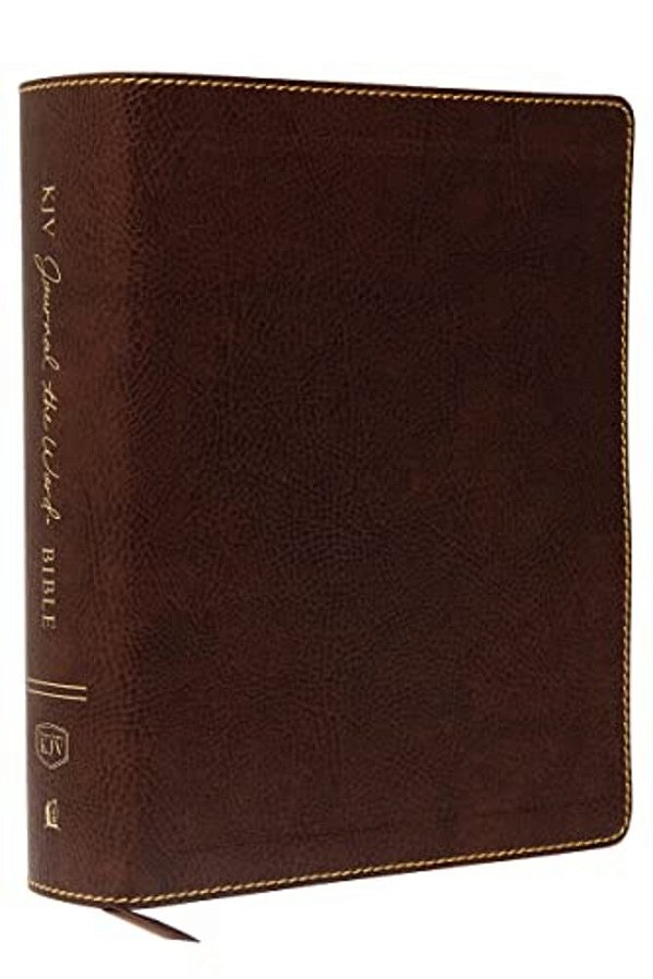 Kjv, Journal The Word Bible, Large Print, Bonded Leather, Brown, Red Letter Edition: Reflect, Journal, Or Create Art Next To Your Favorite Verses-..