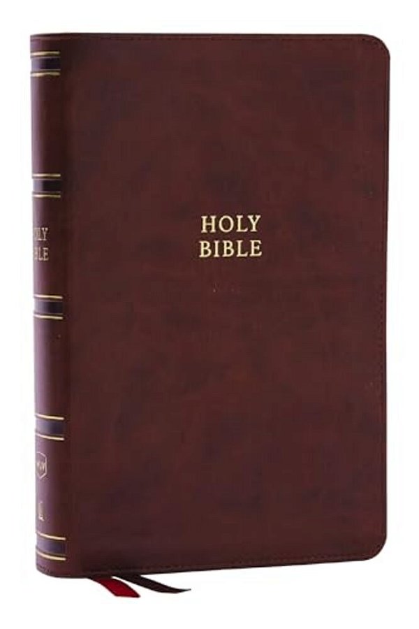 Nkjv, Single-Column Reference Bible, Verse-By-verse, Brown Leathersoft, Red Letter, Comfort Print-..