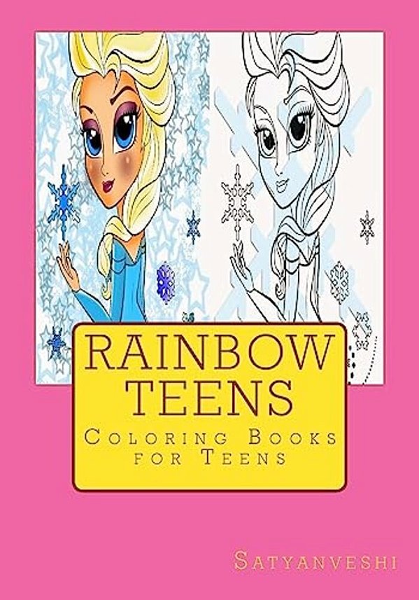 Coloring Book For Teens: Rainbow Teens-..